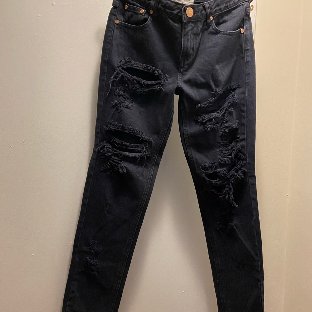 One Teaspoon Black distress jeans New Condition Size 27 $80